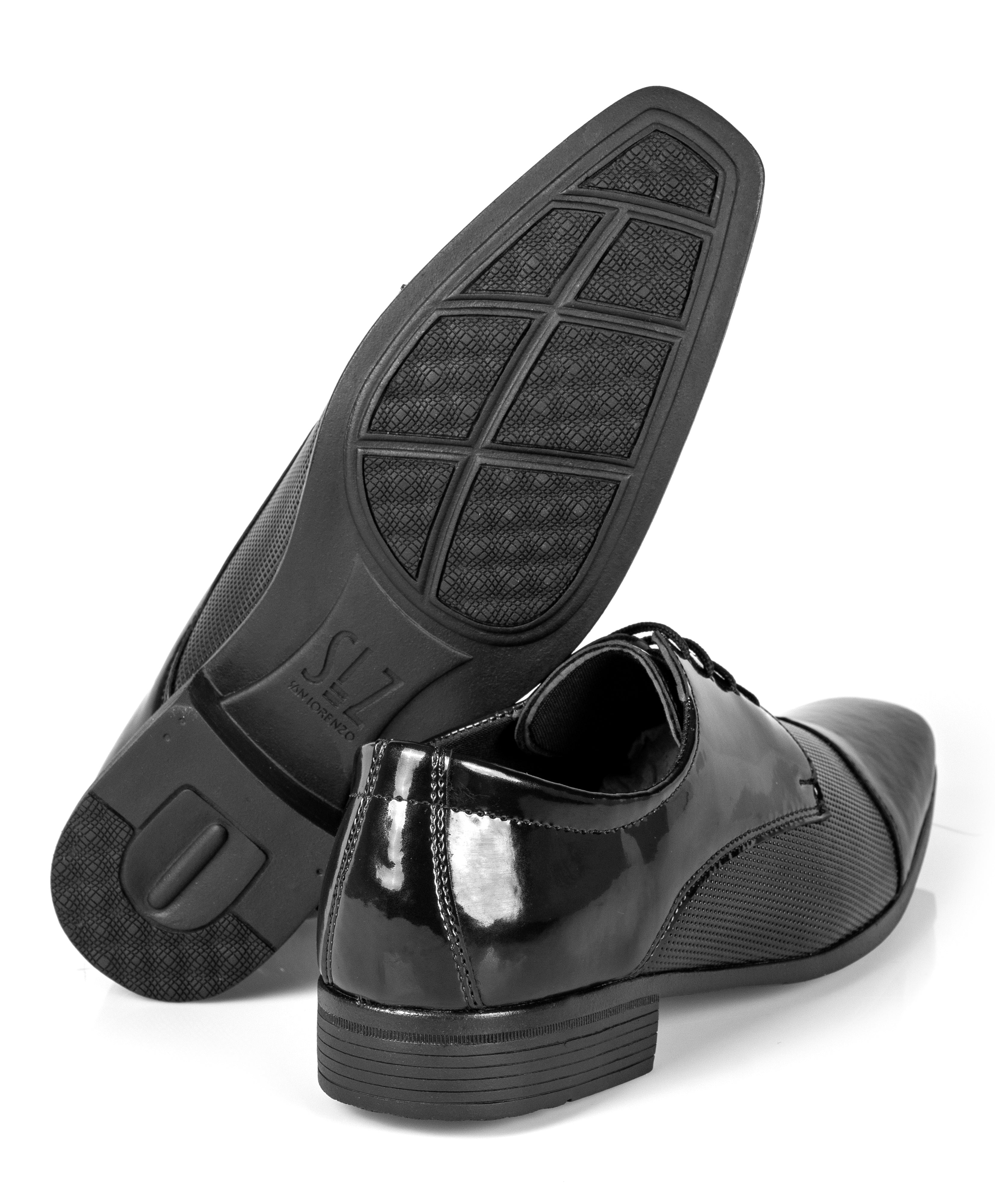 Sapato Social Sintético 1011 VERNIZ PRETO
