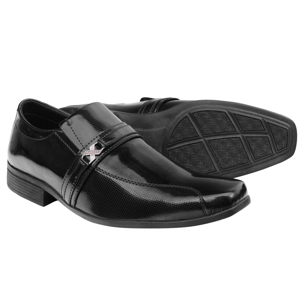 Sapato Social Sintético 1041 VERNIZ PRETO