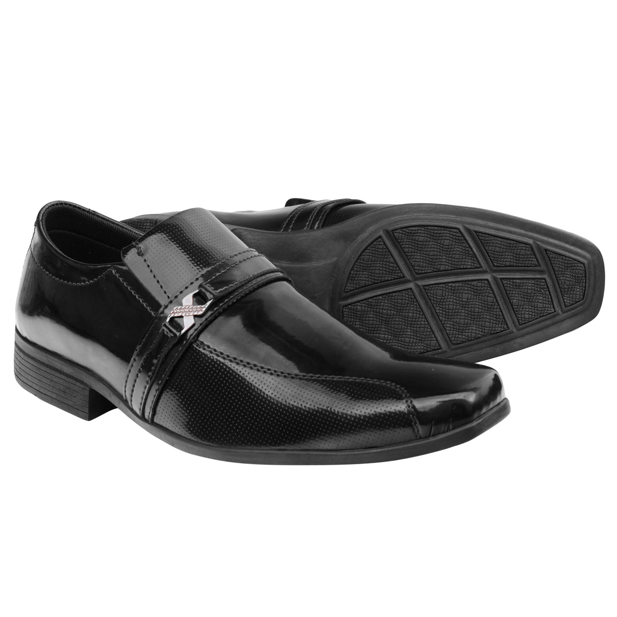 Sapato Social Sintético 1041 VERNIZ PRETO