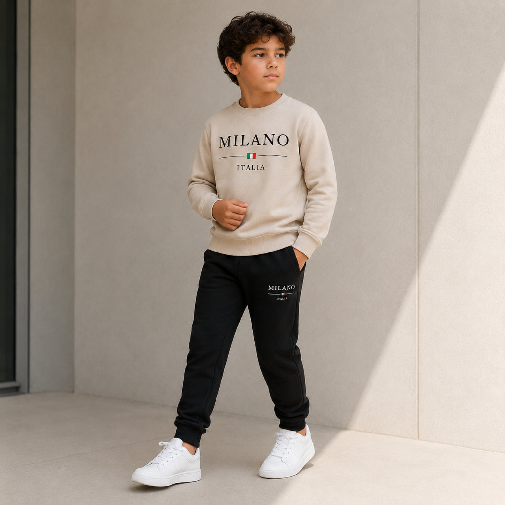 Conjunto Infantil Moletom Milano Calça e Blusa Com Bolso