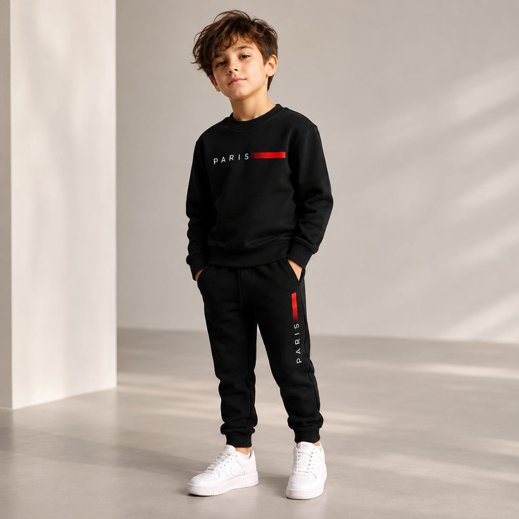 Conjunto Infantil Moletom Paris Calça e Blusa Com Bolso