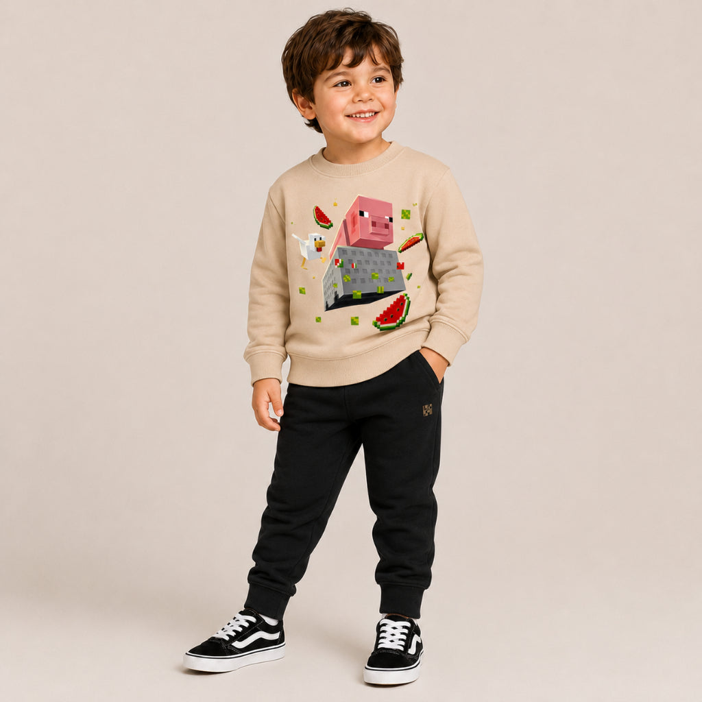 Conjunto Moleron Infantil Careca do Mine Craft e Calça