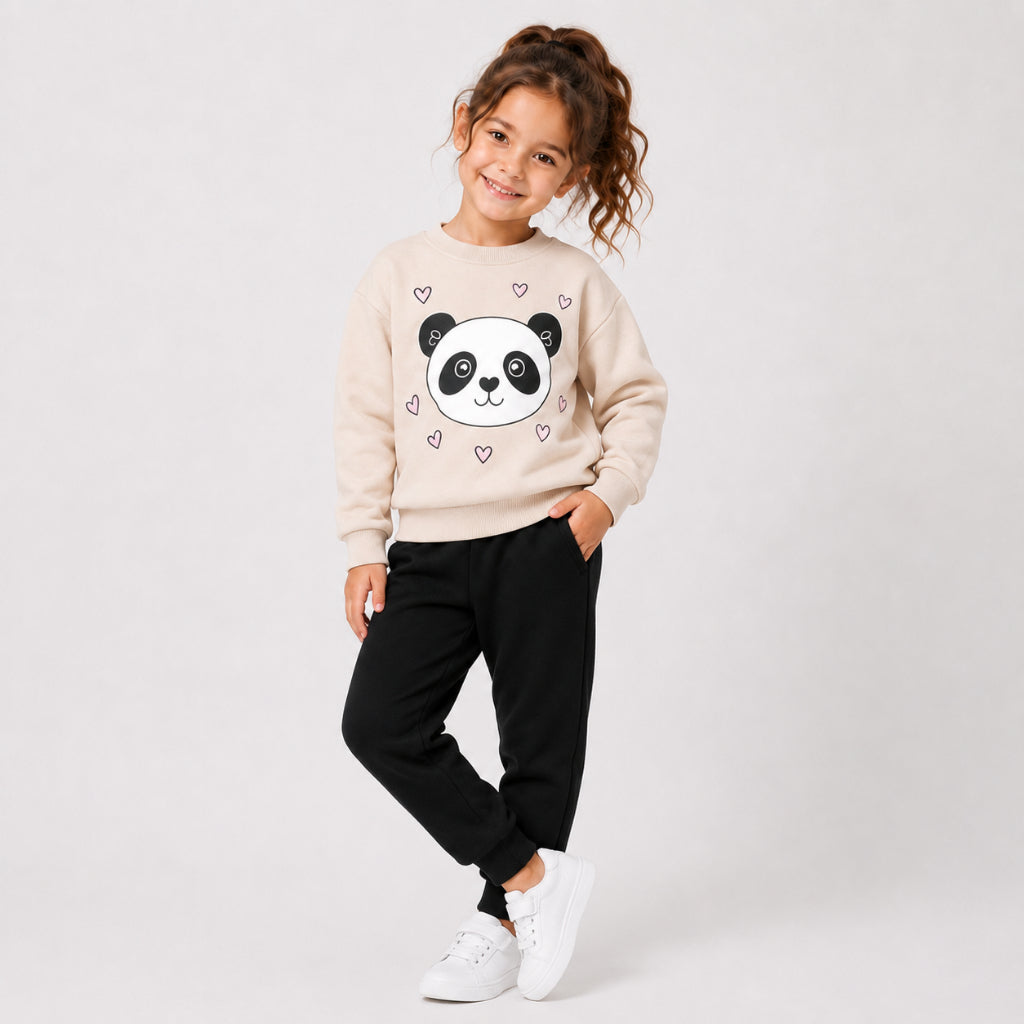 Conjunto Moleton Infantil Urso panda Fofo e Feminino Calca
