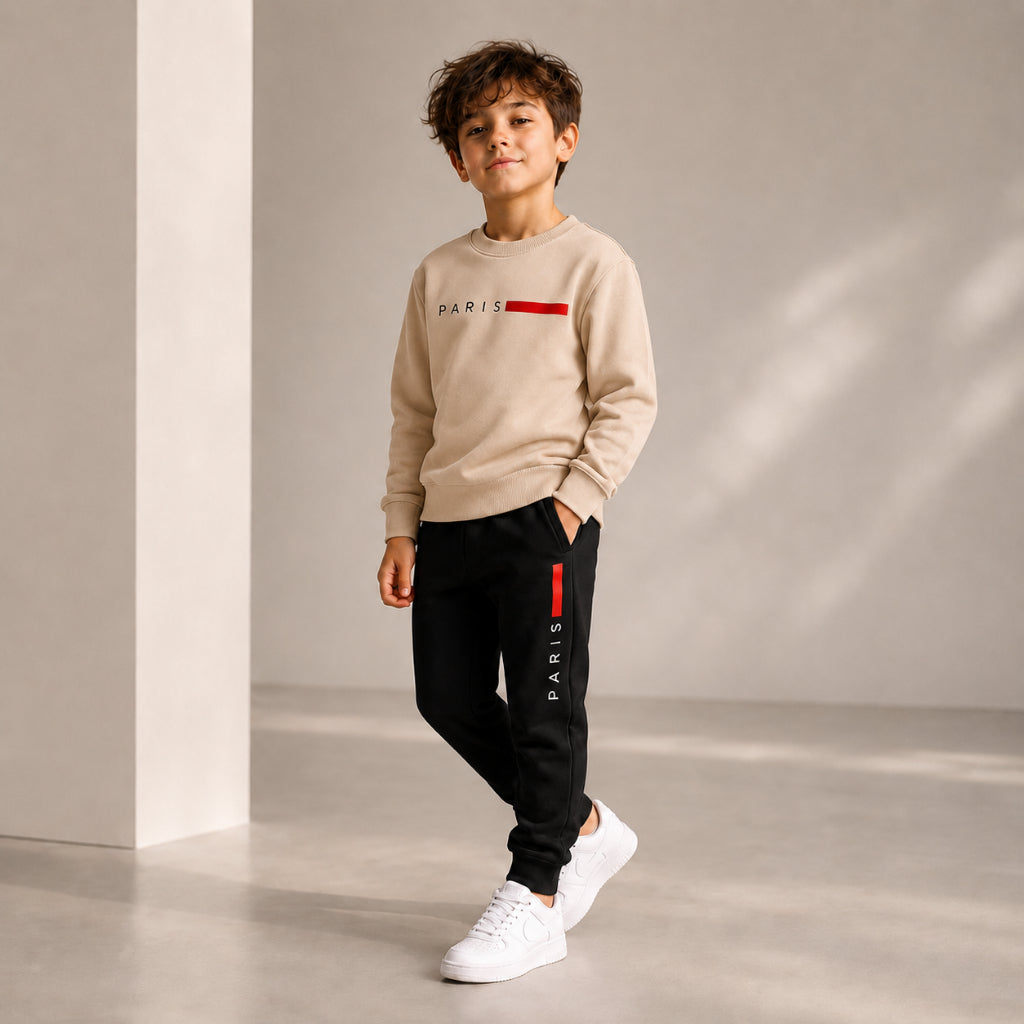 Conjunto Infantil Moletom Paris Calça e Blusa Com Bolso