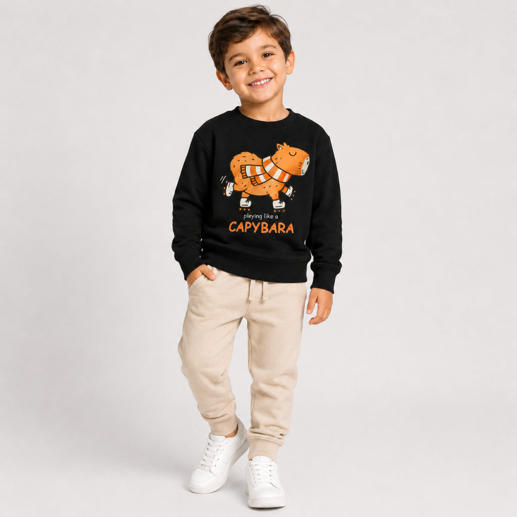 Conjunto Moleton Careca Infantil Capivara Fofa Calça Jogger e