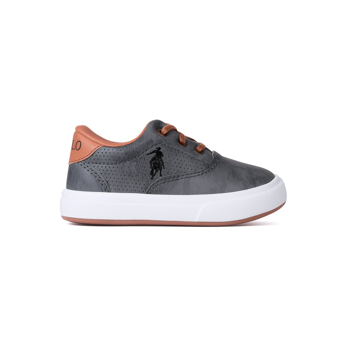 Sapatênis Infantil Polo Roma Grafite — Calçado Casual Confortável para Crianças, Solado Antiderrapante, Palmilha Macia e Cadarço Prático, Acabamento Premium Calçado Net, Ideal para Escola, Brincar e Passeios em Família