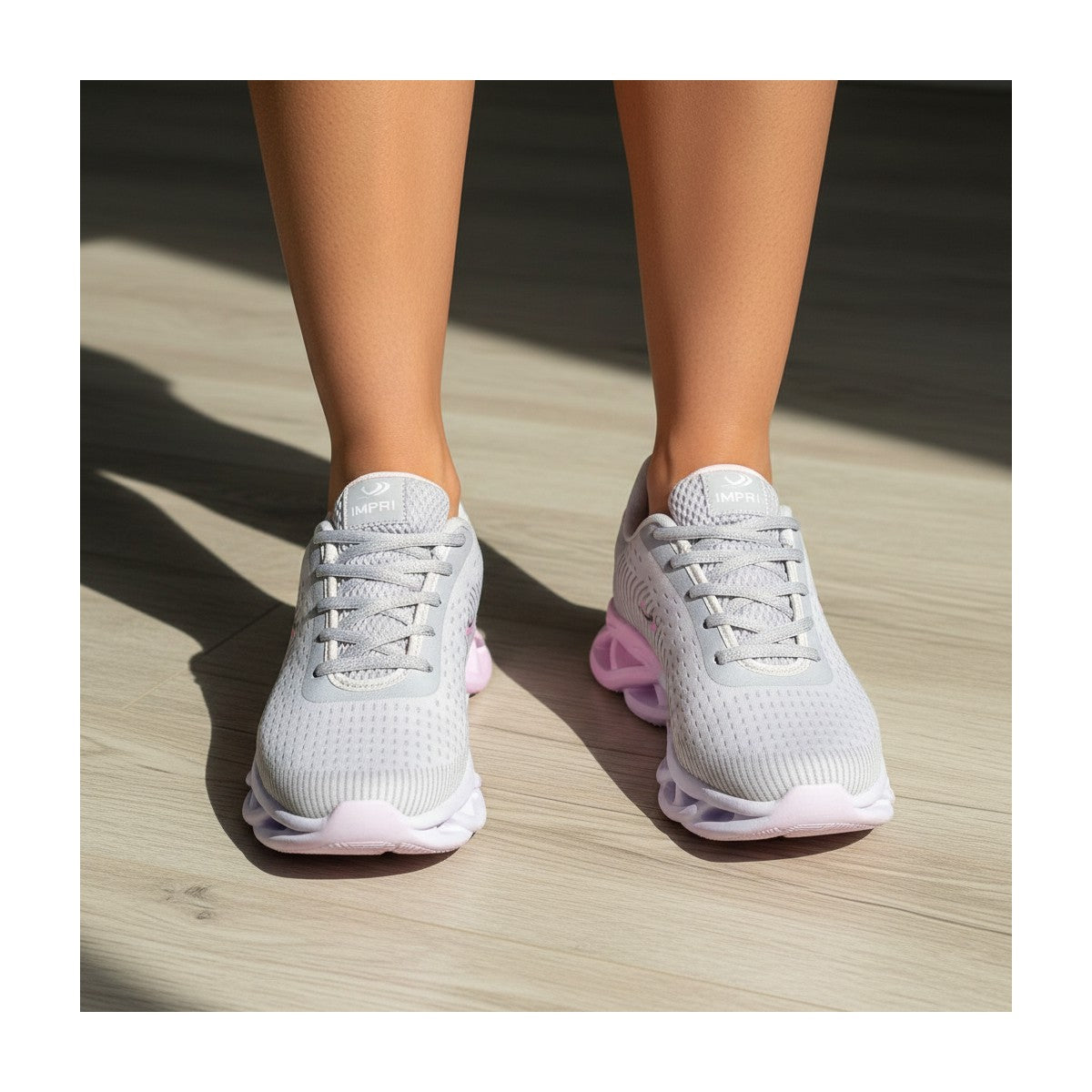 Tênis Feminino Casual Esportivo — Cinza — detalhe