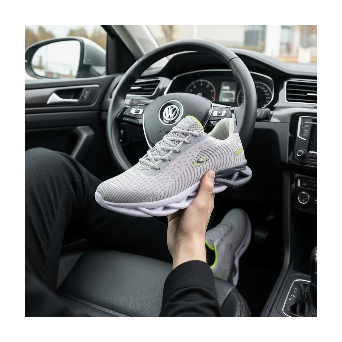Tênis Masculino Casual Esportivo — Cinza — detalhe