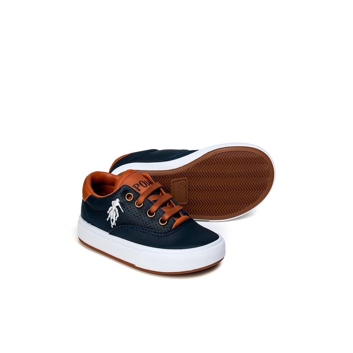 Sapatênis Infantil Polo Roma Marinho — Calçado Casual Confortável para Crianças, Solado Antiderrapante, Palmilha Macia e Cadarço Prático, Acabamento Premium Calçado Net, Ideal para Escola, Brincar e Passeios em Família