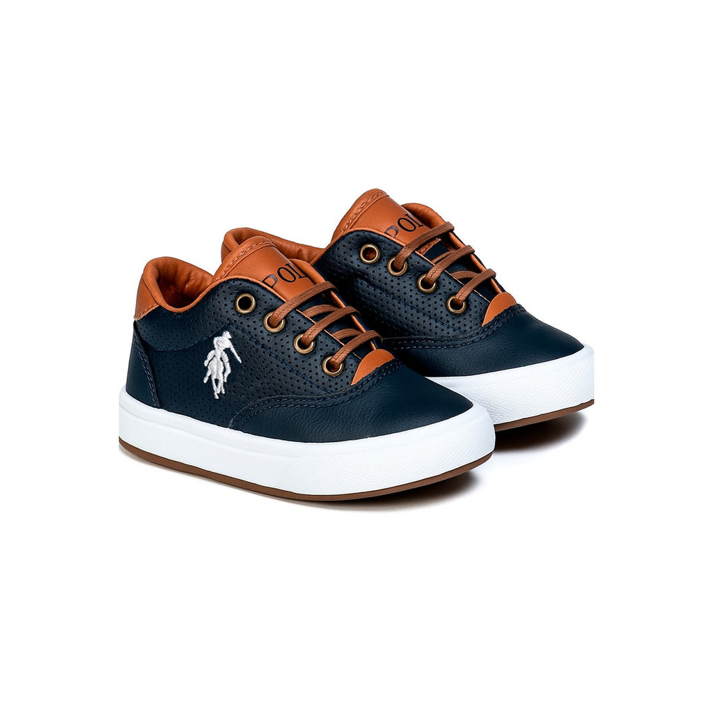 Sapatênis Infantil Polo Roma Marinho — Calçado Casual Confortável para Crianças, Solado Antiderrapante, Palmilha Macia e Cadarço Prático, Acabamento Premium Calçado Net, Ideal para Escola, Brincar e Passeios em Família