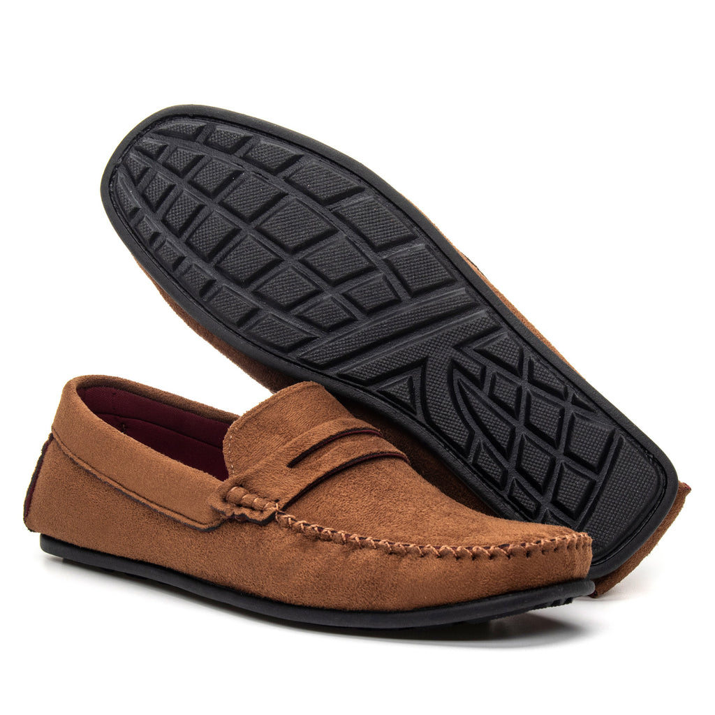 Mocassim Masculino Loafer — Caramelo — vista lateral