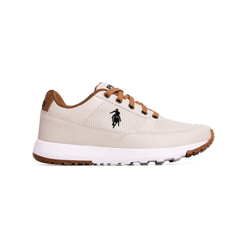 Sapatênis Masculino Casual — Bege — vista lateral