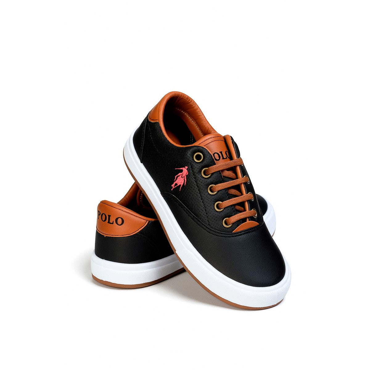 Sapatênis Infantil Polo Roma Preto — Calçado Casual Confortável para Crianças, Solado Antiderrapante, Palmilha Macia e Cadarço Prático, Acabamento Premium Calçado Net, Ideal para Escola, Brincar e Passeios em Família