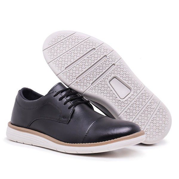 Sapato Oxford Masculino — Preto — vista lateral