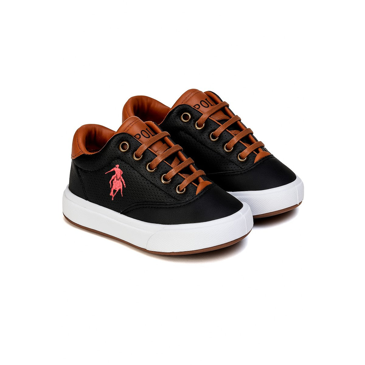 Sapatênis Infantil Polo Roma Preto — Calçado Casual Confortável para Crianças, Solado Antiderrapante, Palmilha Macia e Cadarço Prático, Acabamento Premium Calçado Net, Ideal para Escola, Brincar e Passeios em Família