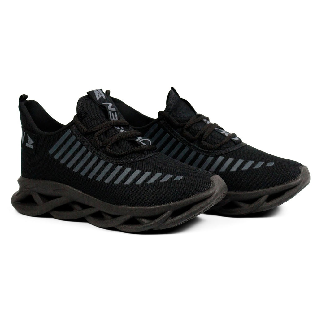 Tênis Masculino Casual Esportivo — Preto — vista frontal