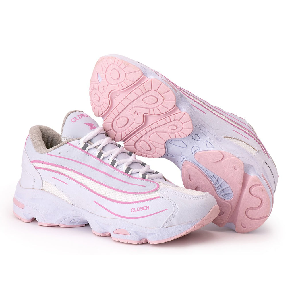 Tênis Feminino Casual Esportivo — Rosa — vista frontal