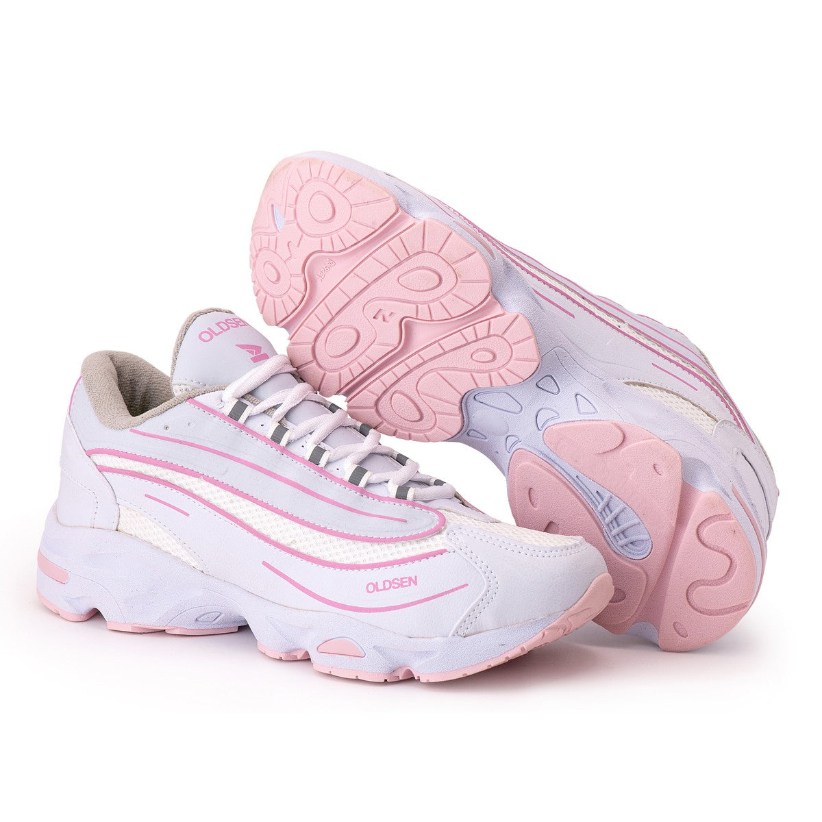 Tênis Feminino Casual Esportivo — Rosa — vista frontal