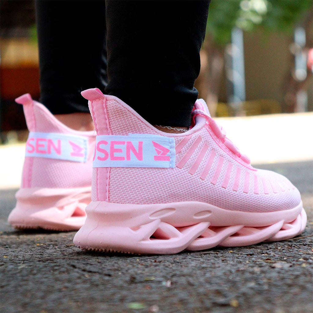Tênis Feminino Casual Esportivo — Rosa — vista superior