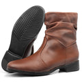 Bota Feminina Cano Médio — Caramelo — vista lateral