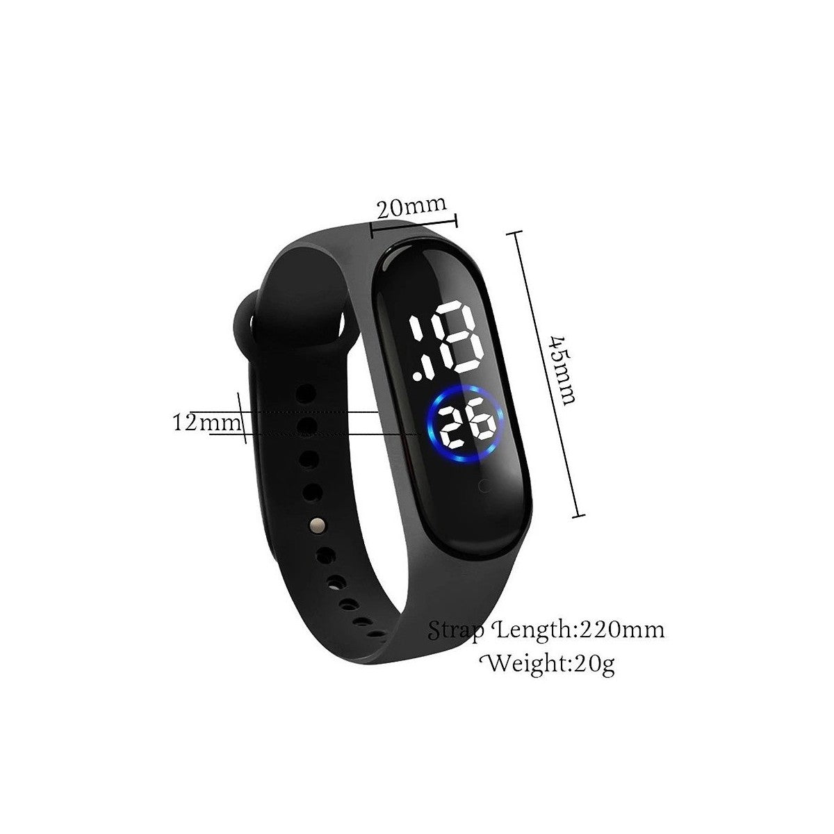 Relógio Digital Atelier Slim — Visor Digital de Fácil Leitura com Funções de Hora, Data e Cronômetro, Pulseira Confortável e Acabamento Resistente, Design Esportivo e Moderno para Uso Diário, Treino e Ocasiões Casuais