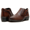Botina Masculina Cano Baixo Country — Marrom — vista lateral