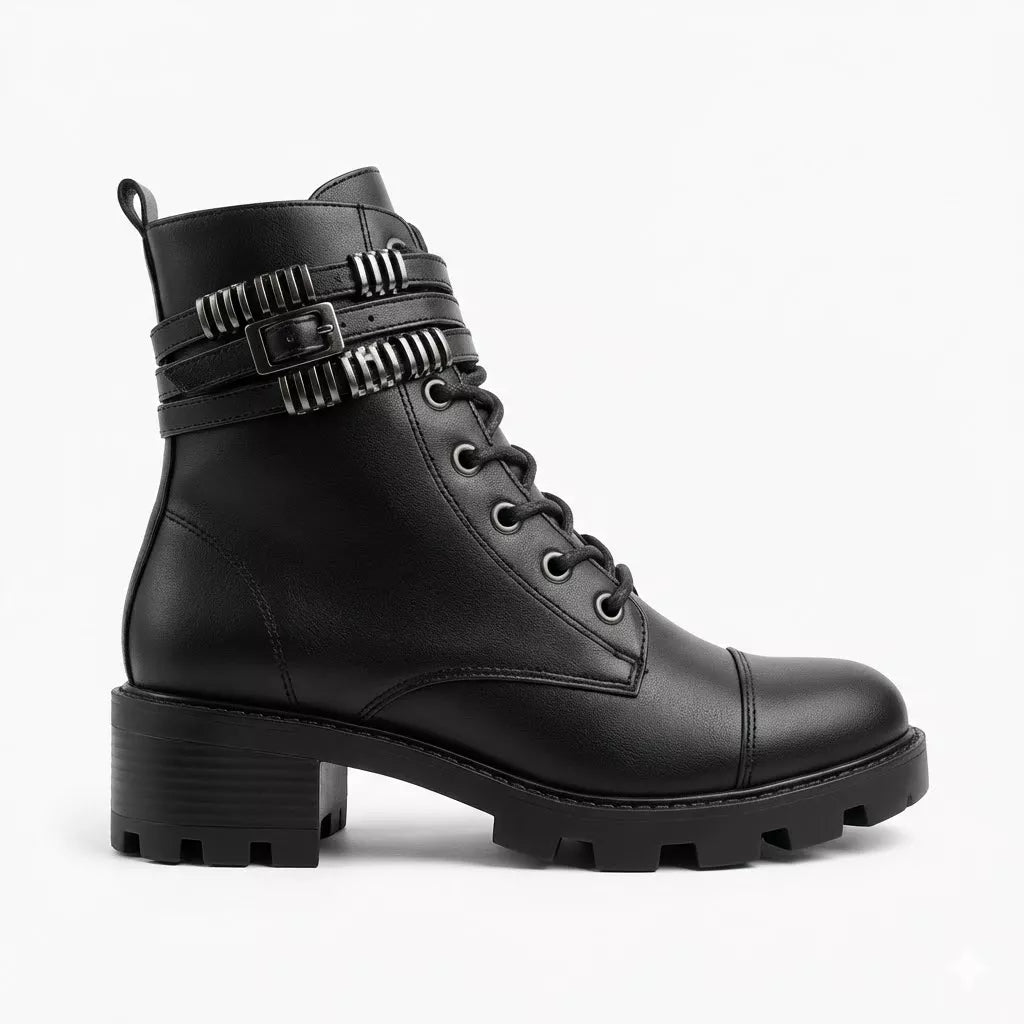 Bota Cano Médio Carmela preto — vista frontal