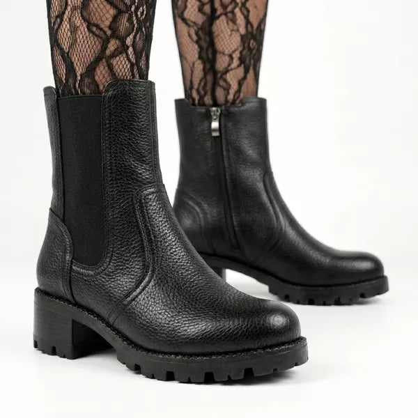 Bota Cano Curto Sienna preto — vista traseira