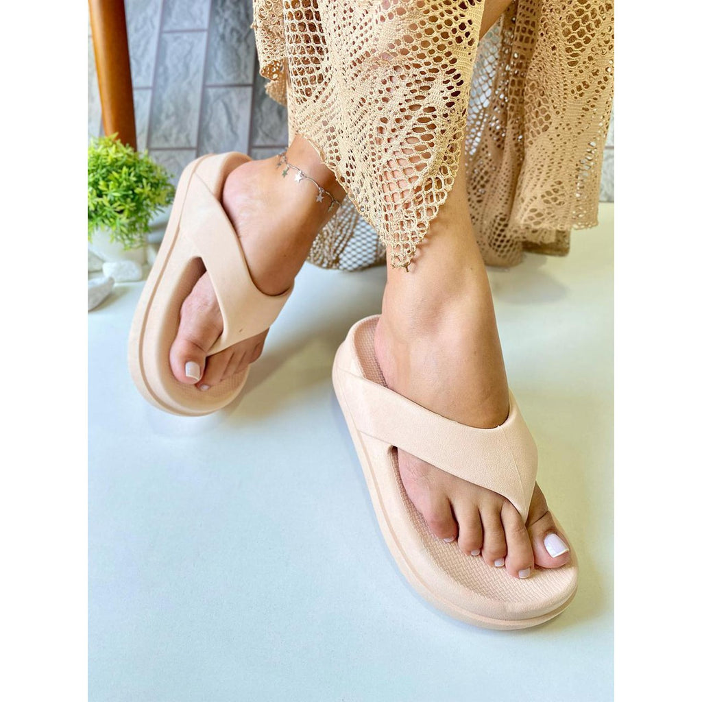 Chinelo Masculino Slide — Nude — detalhe