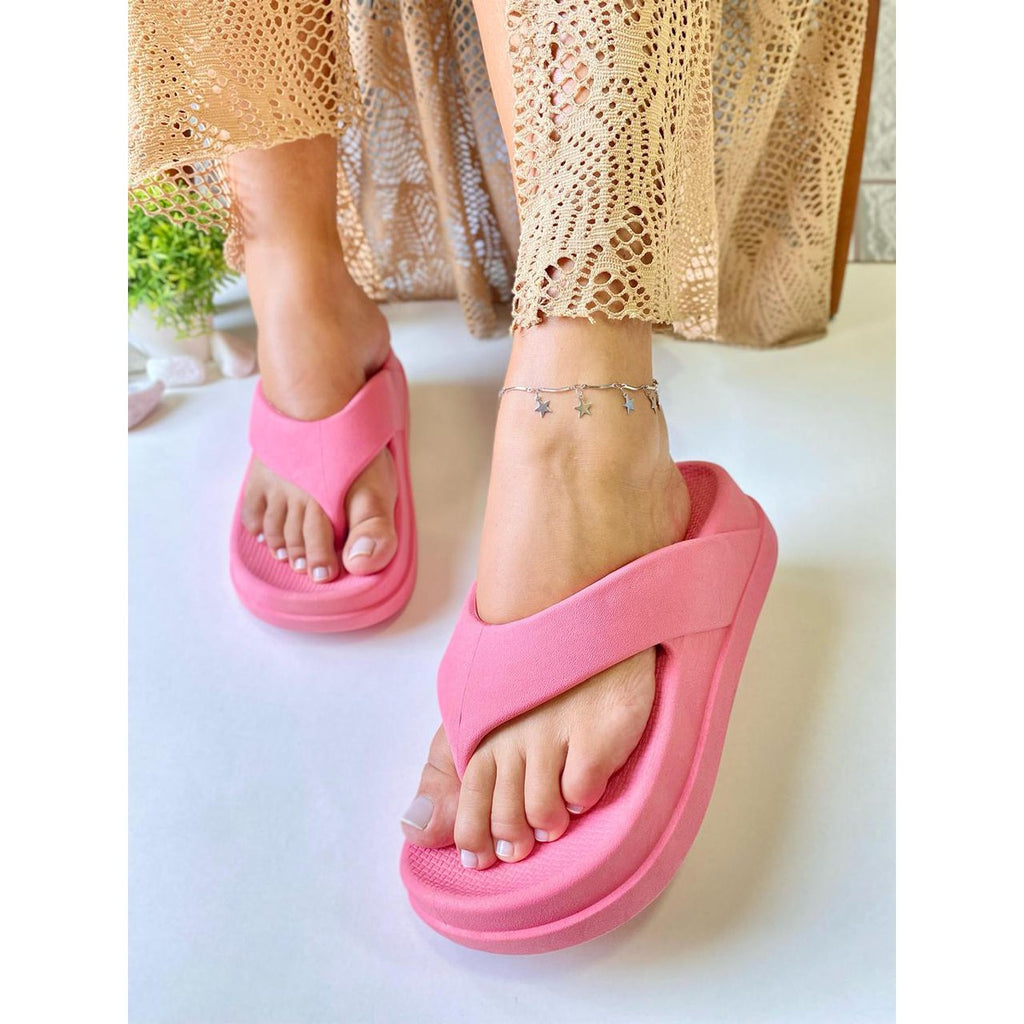 Chinelo Masculino Slide — Rosa — vista frontal