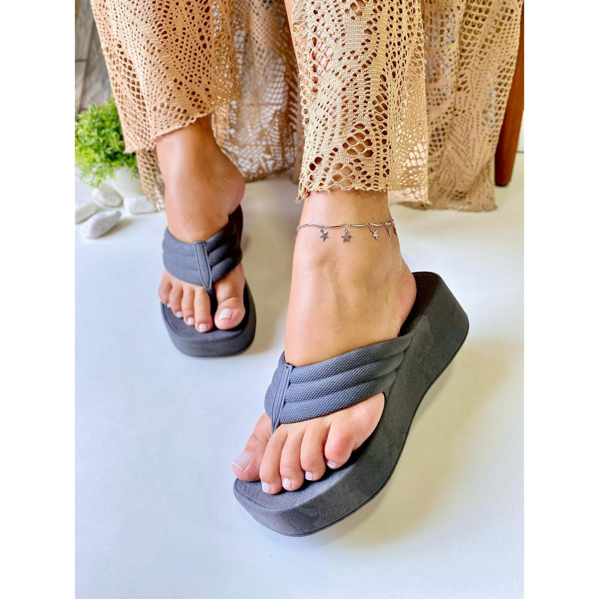 Chinelo Masculino Slide — Preto — vista frontal